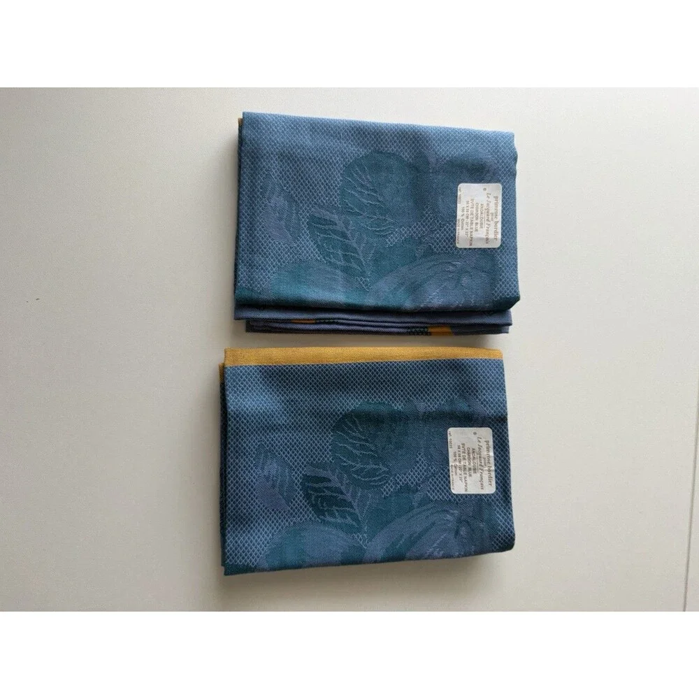 Le Jacquard Francais Primrose Bordier A Dalhousie Carson Blue Table Napkins 2